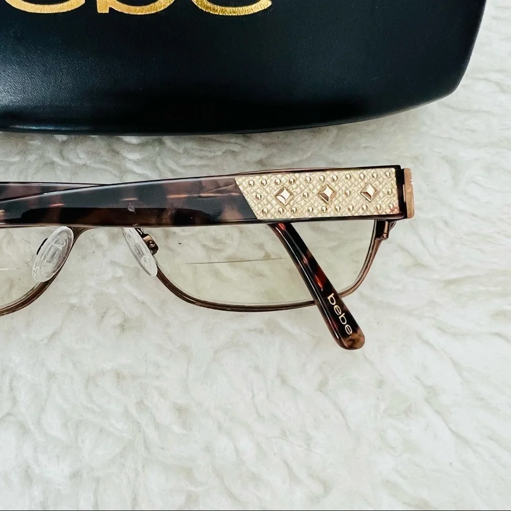 Bebe Brown Gunmetal/Plastic Full rim Eyeglass’s Frame